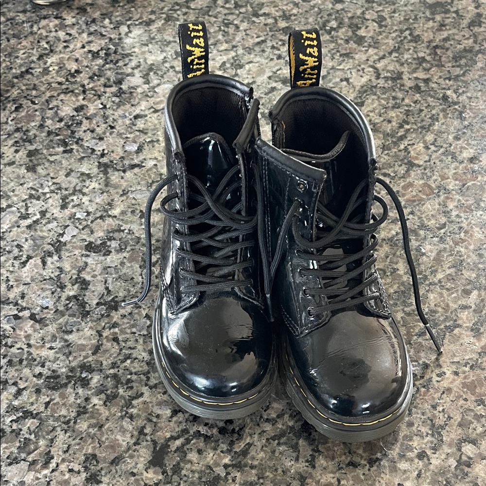 Black Leather Lace-Up Boots